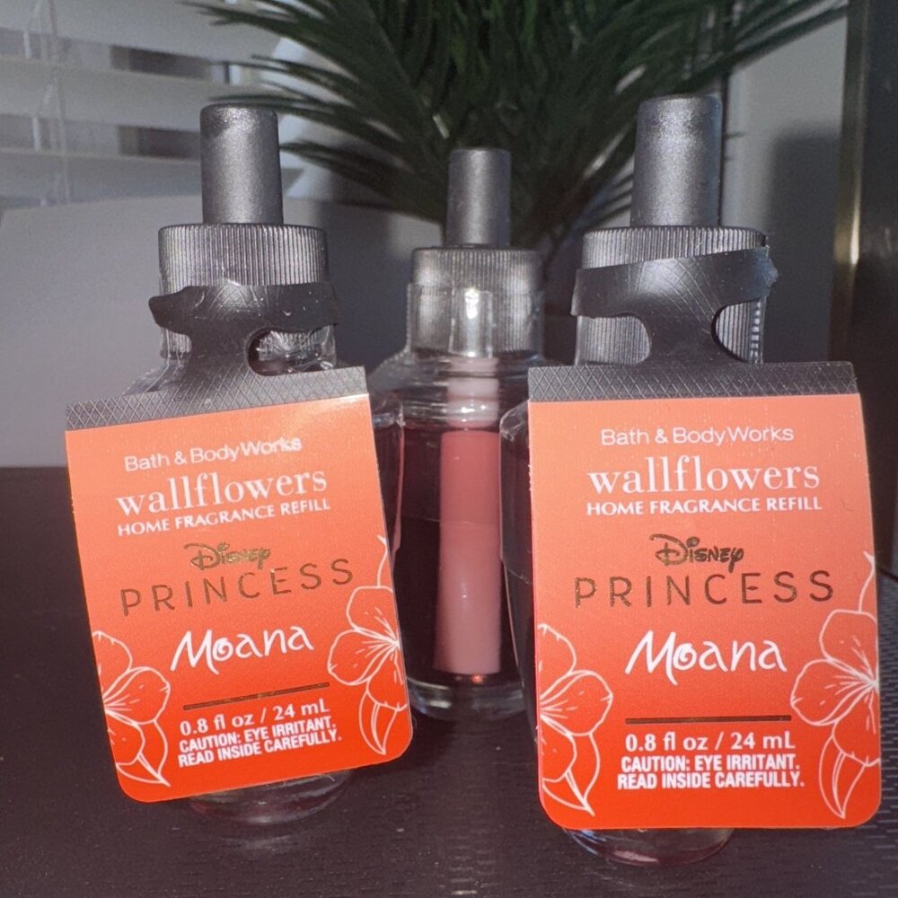 Bath & Body Works Disney Princess MOANA Wallflower Refill Bulbs Lot 3 Plumeria